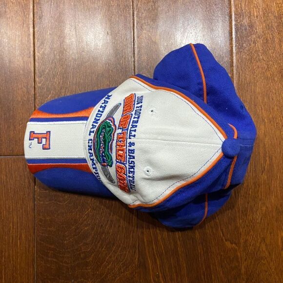 NCAA Florida Gators 2006 Football Basketball Champions Hat Blue Orange One Size - Picture 4 of 7